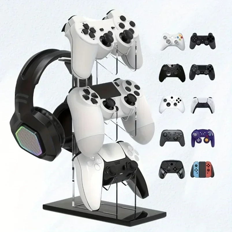 Gaming Console Organizer - Gamepadstandaard 3-laags headsethouder Game Disc Organizer