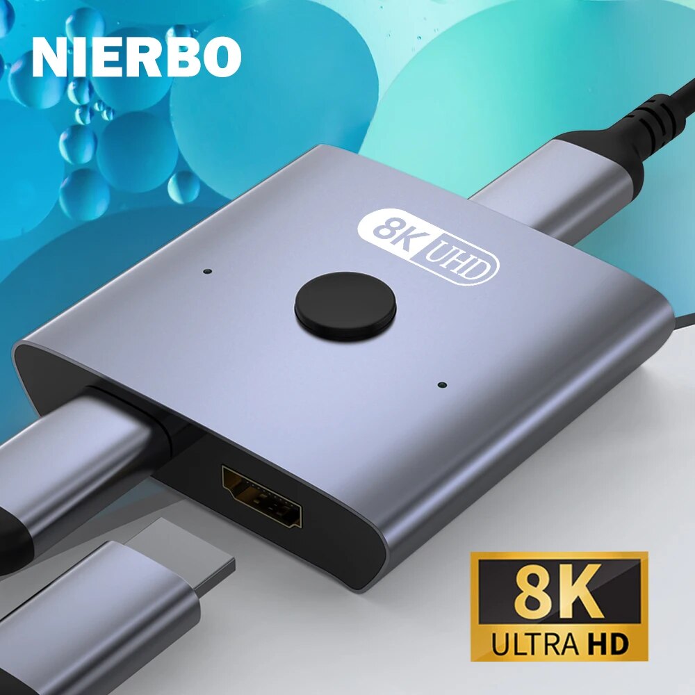 Hdmi Cable 2.1 - NIERBO 8K bidirectionele HDMI 2.1 schakelaarsplitter