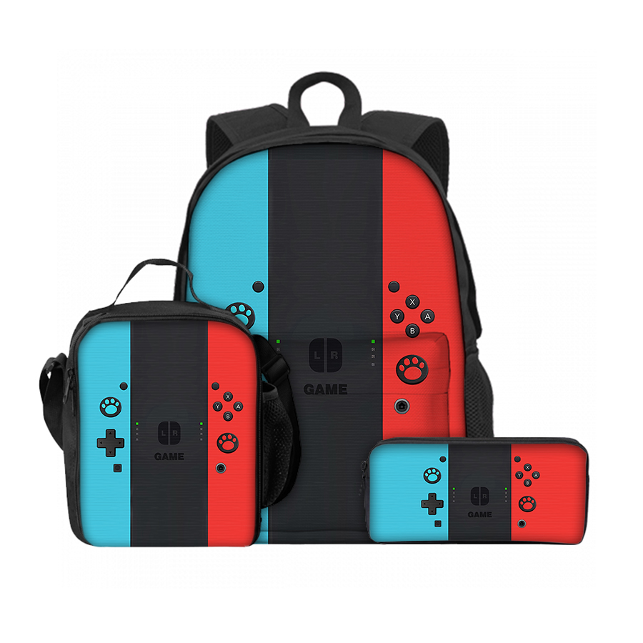Gaming Console Kids - 3-delige set eenvoudige games console lunchzakken,