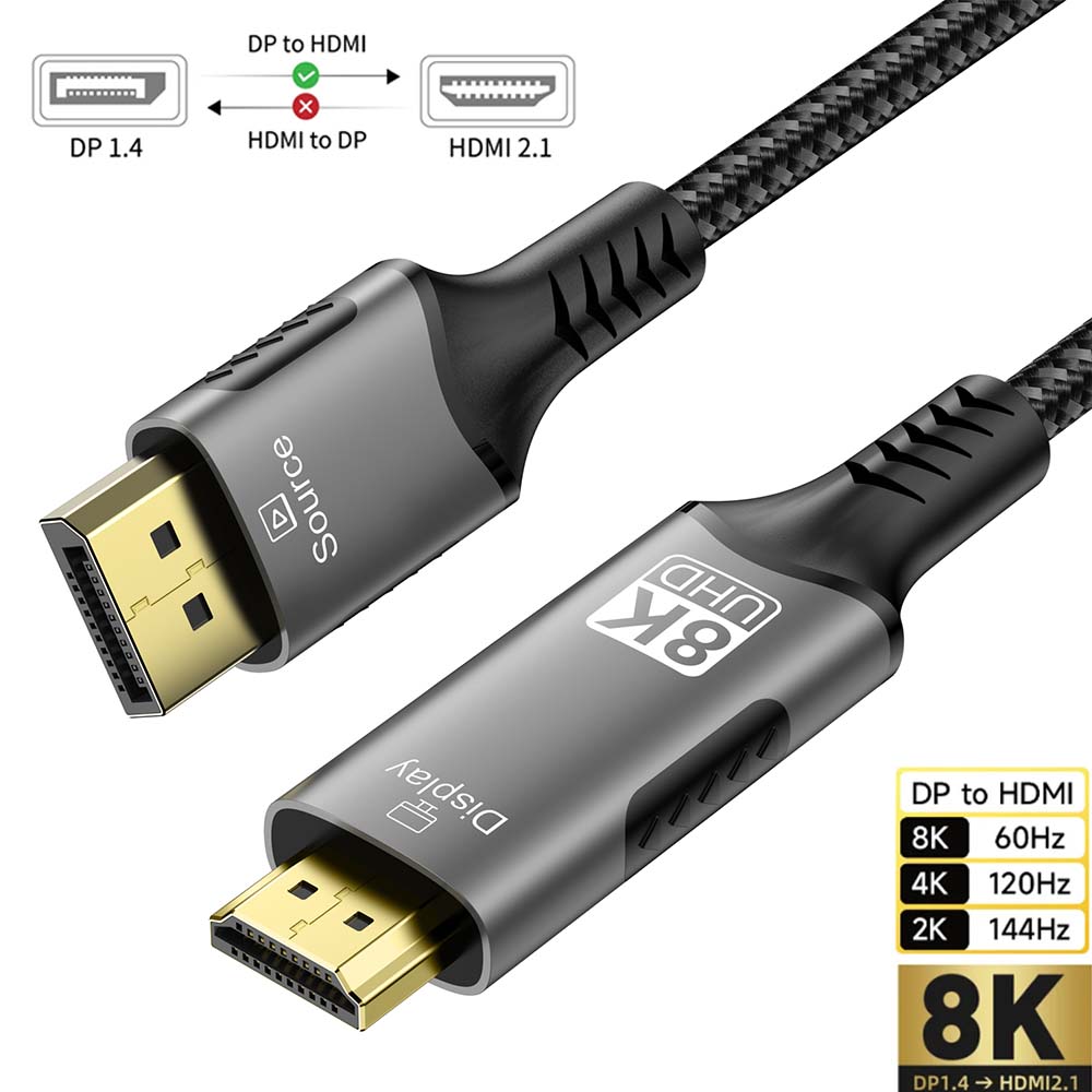 DisplayPort naar HDMI Kabel 8K - Hdmi Cable 2.1 recensie en prijs