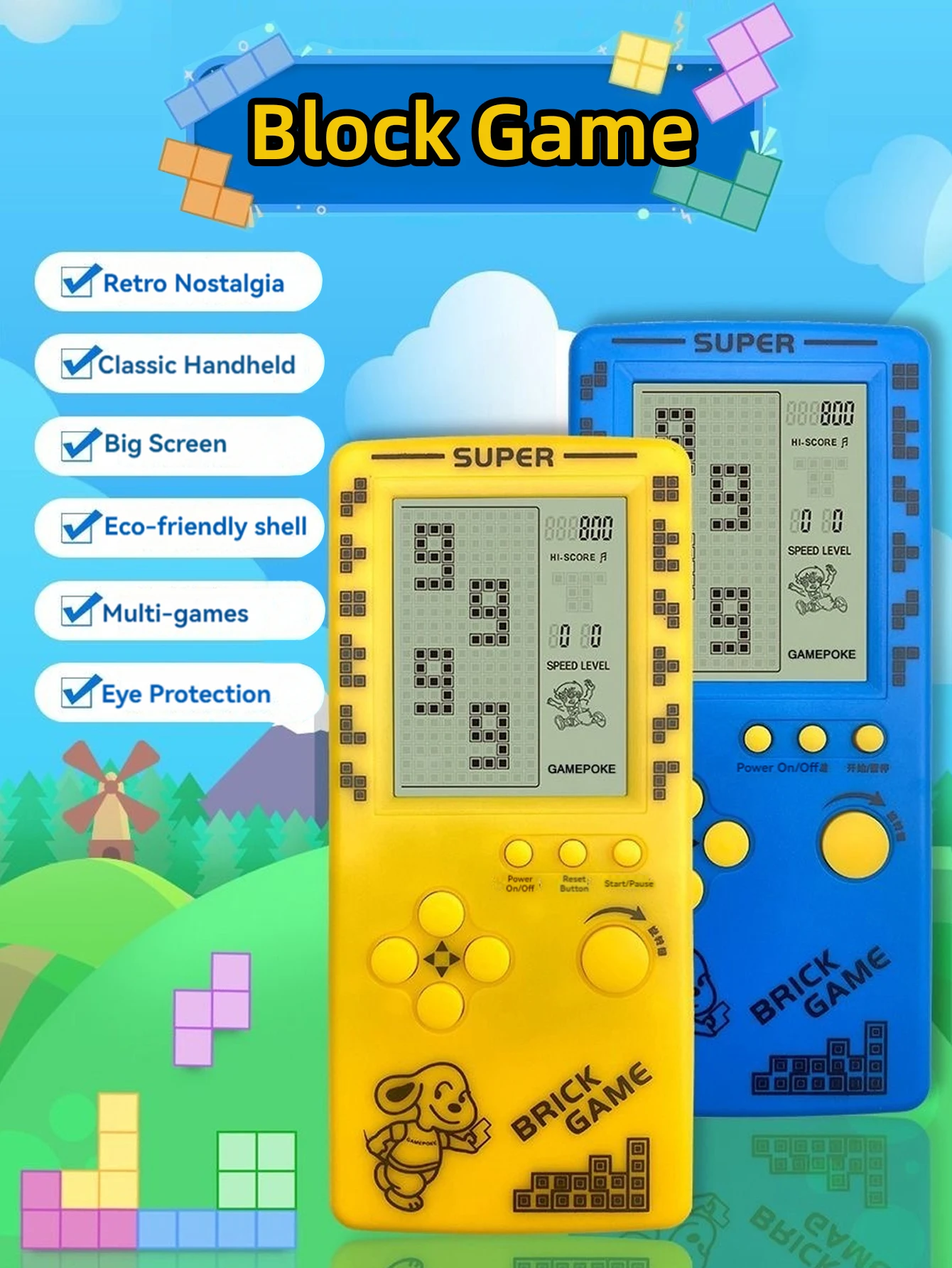 Klassieke retro draagbare game - Gaming Console Kids recensie en prijs