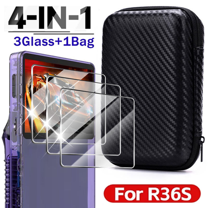 4 IN 1 Case + Glas voor R36S G - Gaming Console R36S recensie en prijs