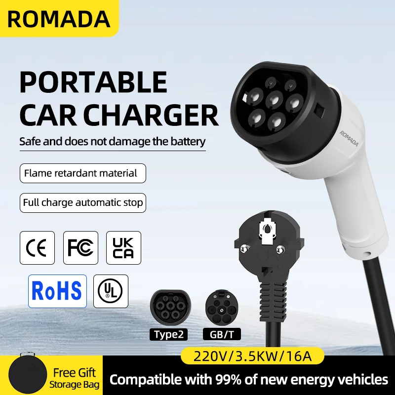 ROMADA 16A 3,5KW Type 2 EV-laa - Pc Gaming Handheld Console recensie en prijs